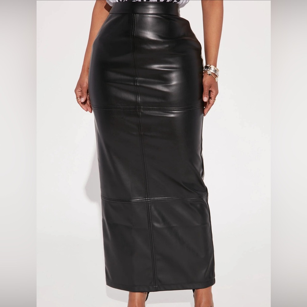Fashion Nova Farrow Faux Leather Maxi Skirt NWT